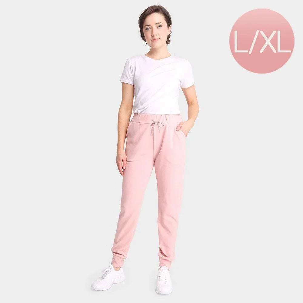 Pink Solid Front Pockets Loungewear Drawstring Jogger Pants - Jewelry Store by Erik Rayo