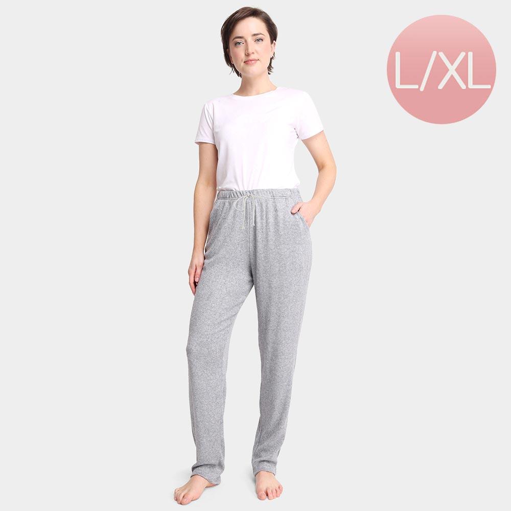 Gray Solid Loungewear Pants