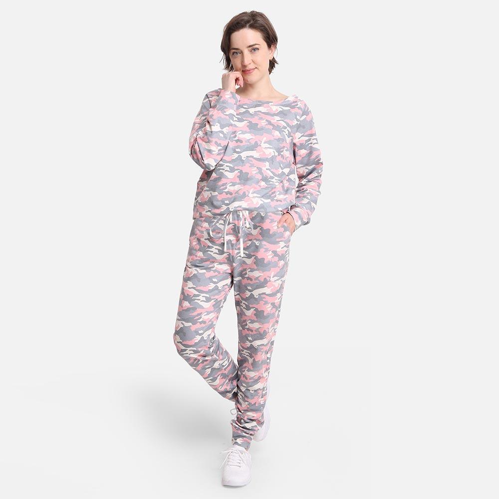 Pink Camouflage Patterned Loungewear Pants - Jewelry Store by Erik Rayo