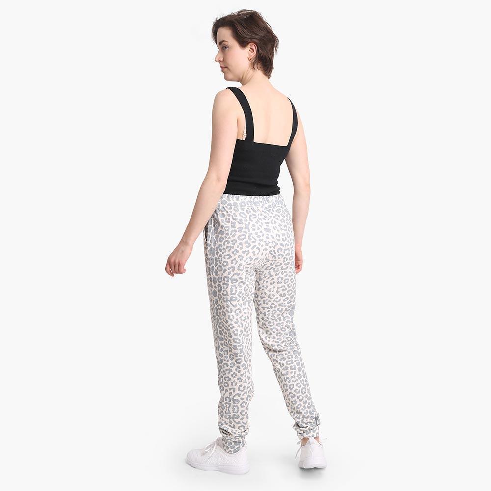 Gray Leopard Patterned Loungewear Pants - Jewelry Store by Erik Rayo