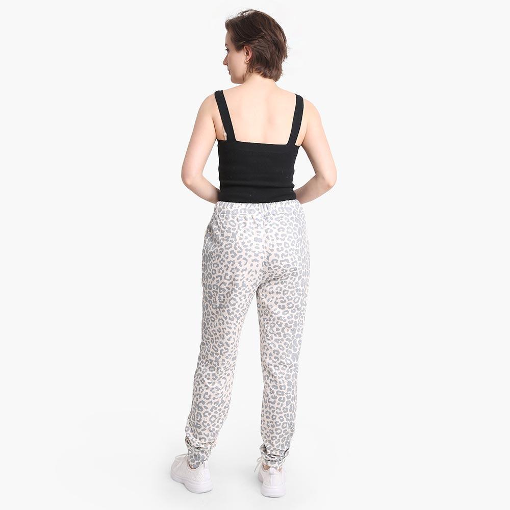 Gray Leopard Patterned Loungewear Pants - Jewelry Store by Erik Rayo