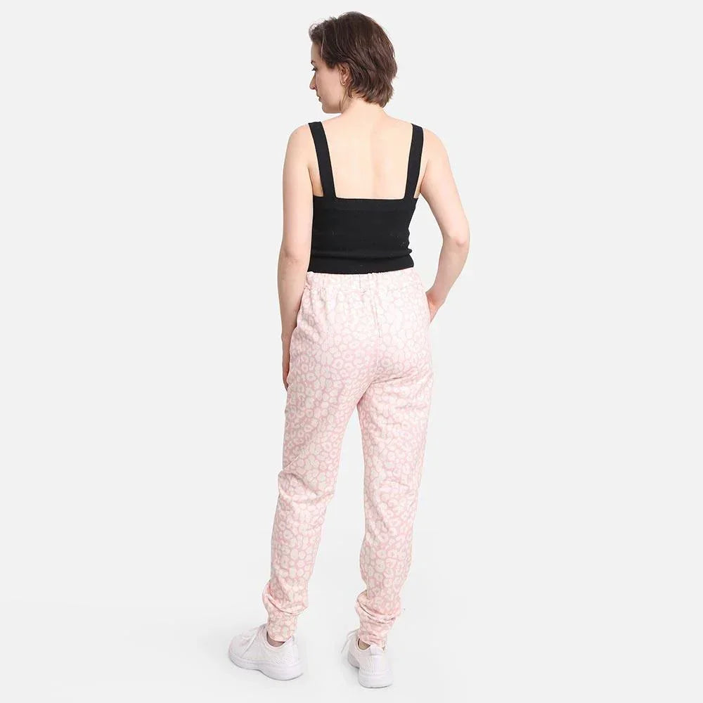 Pink Leopard Patterned Loungewear Pants - Jewelry Store by Erik Rayo