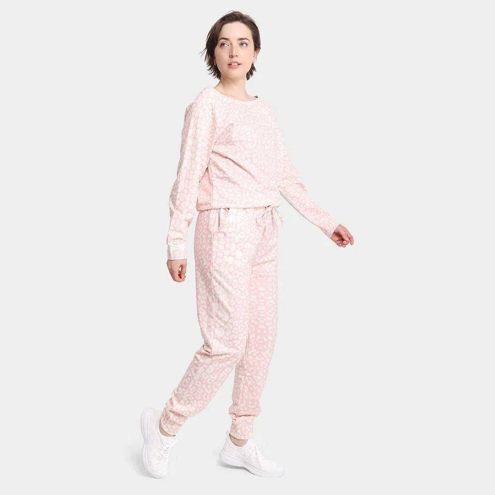 Pink Leopard Patterned Loungewear Pants - Jewelry Store by Erik Rayo