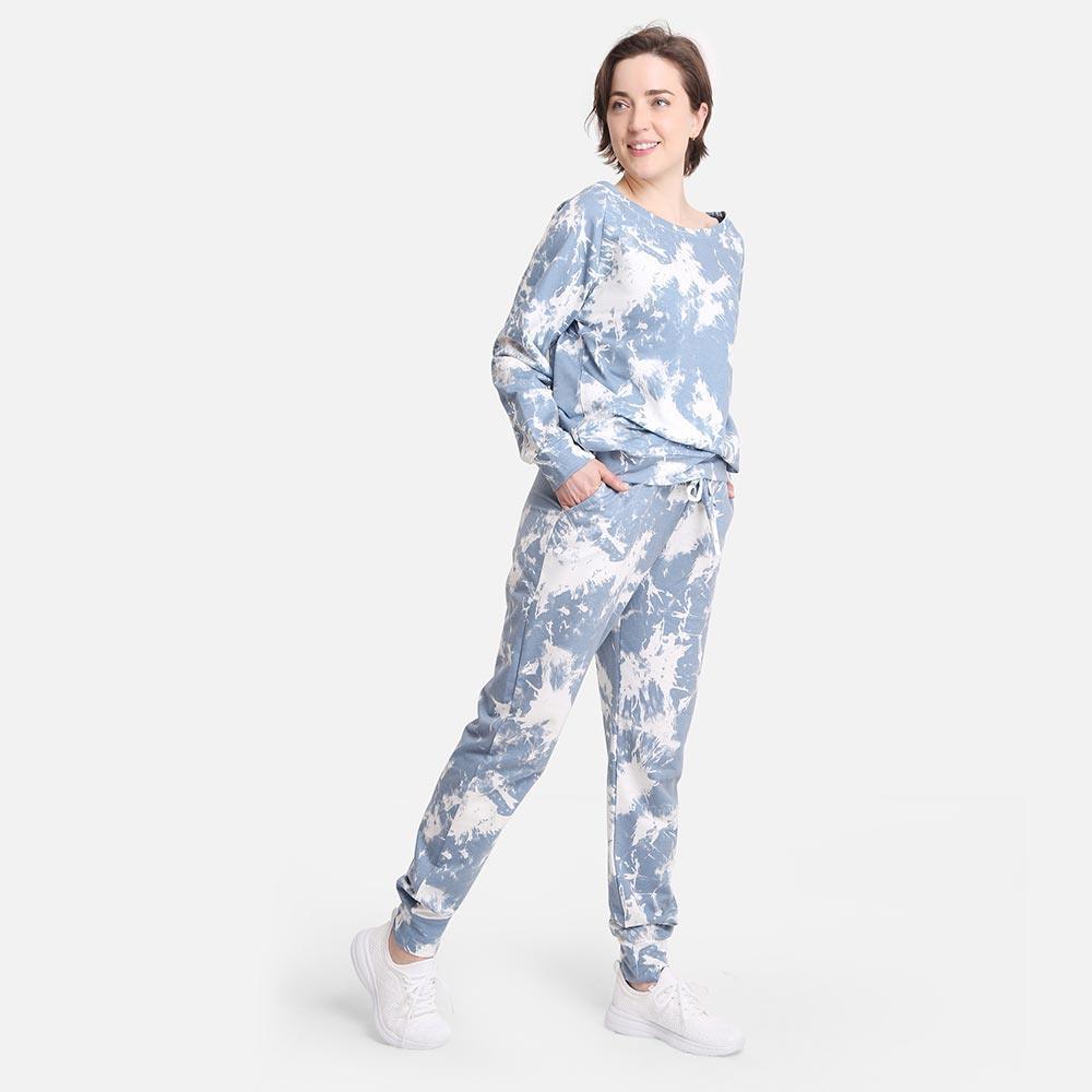 Blue Tie Dye Loungewear Pants - Jewelry Store by Erik Rayo