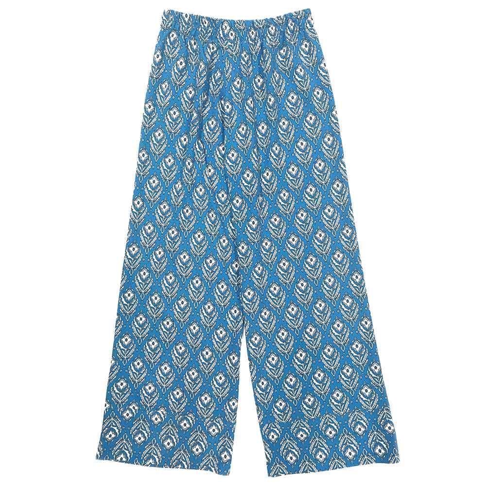 Blue Floral Print Pants - Jewelry Store by Erik Rayo