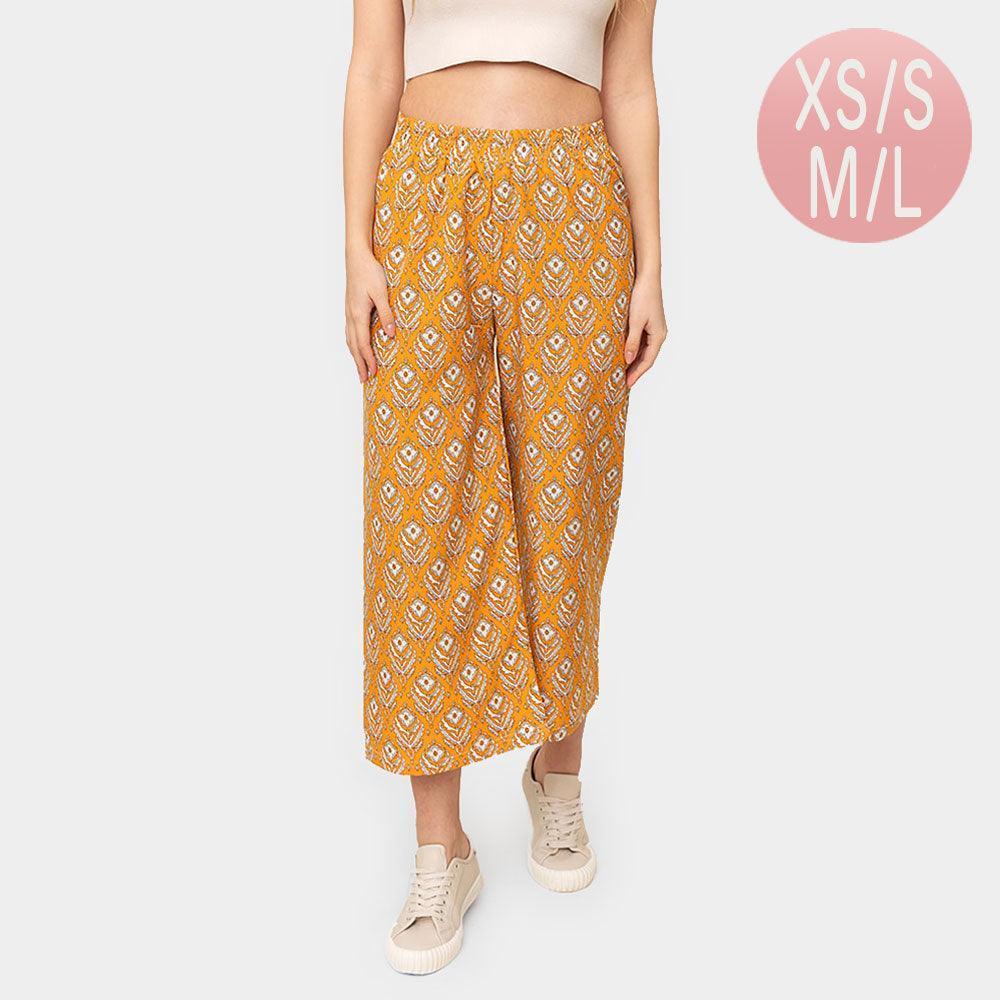 Yellow Floral Print Pants - Jewelry Store by Erik Rayo
