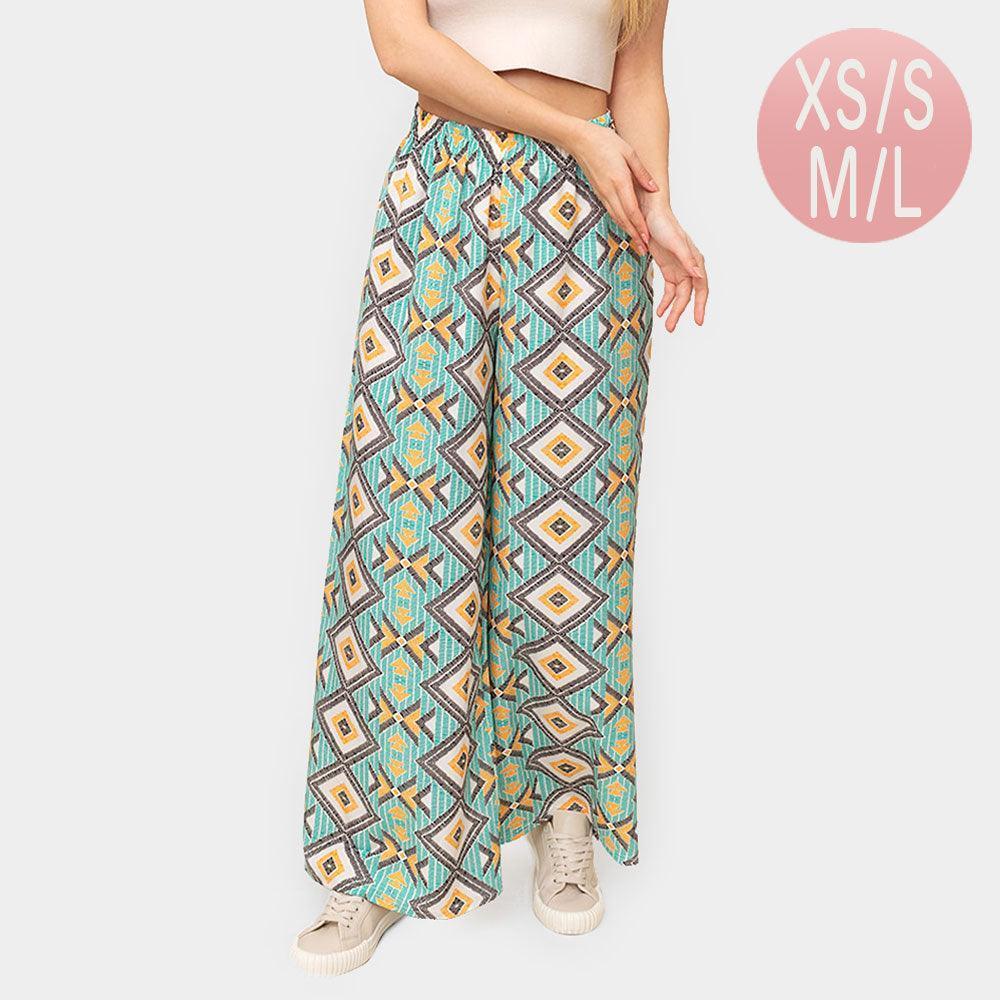 Green Geometric Print Pants - Jewelry Store by Erik Rayo