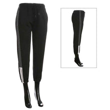 Load image into Gallery viewer, Black Side Stripes Detail Band Lounge Pants
