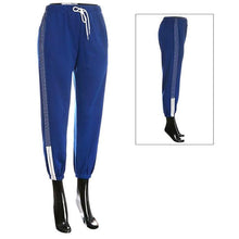 Load image into Gallery viewer, Blue Side Stripes Detail Band Lounge Pants
