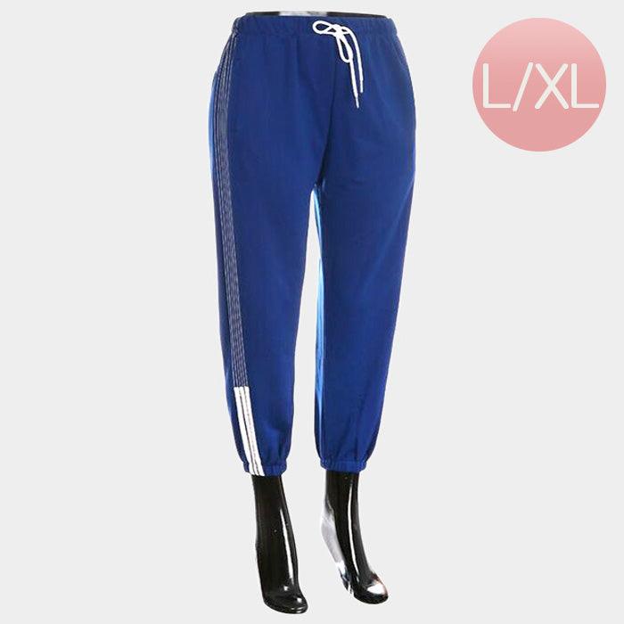 Blue Side Stripes Detail Band Lounge Pants