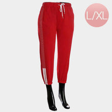 Load image into Gallery viewer, Red Side Stripes Detail Band Lounge Pants
