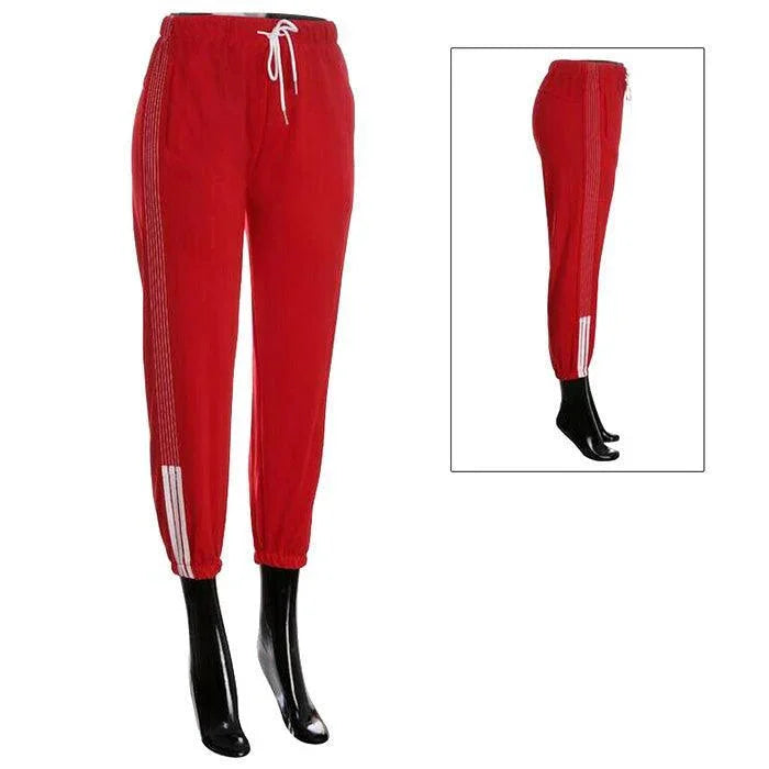 Red Side Stripes Detail Band Lounge Pants - Jewelry Store by Erik Rayo