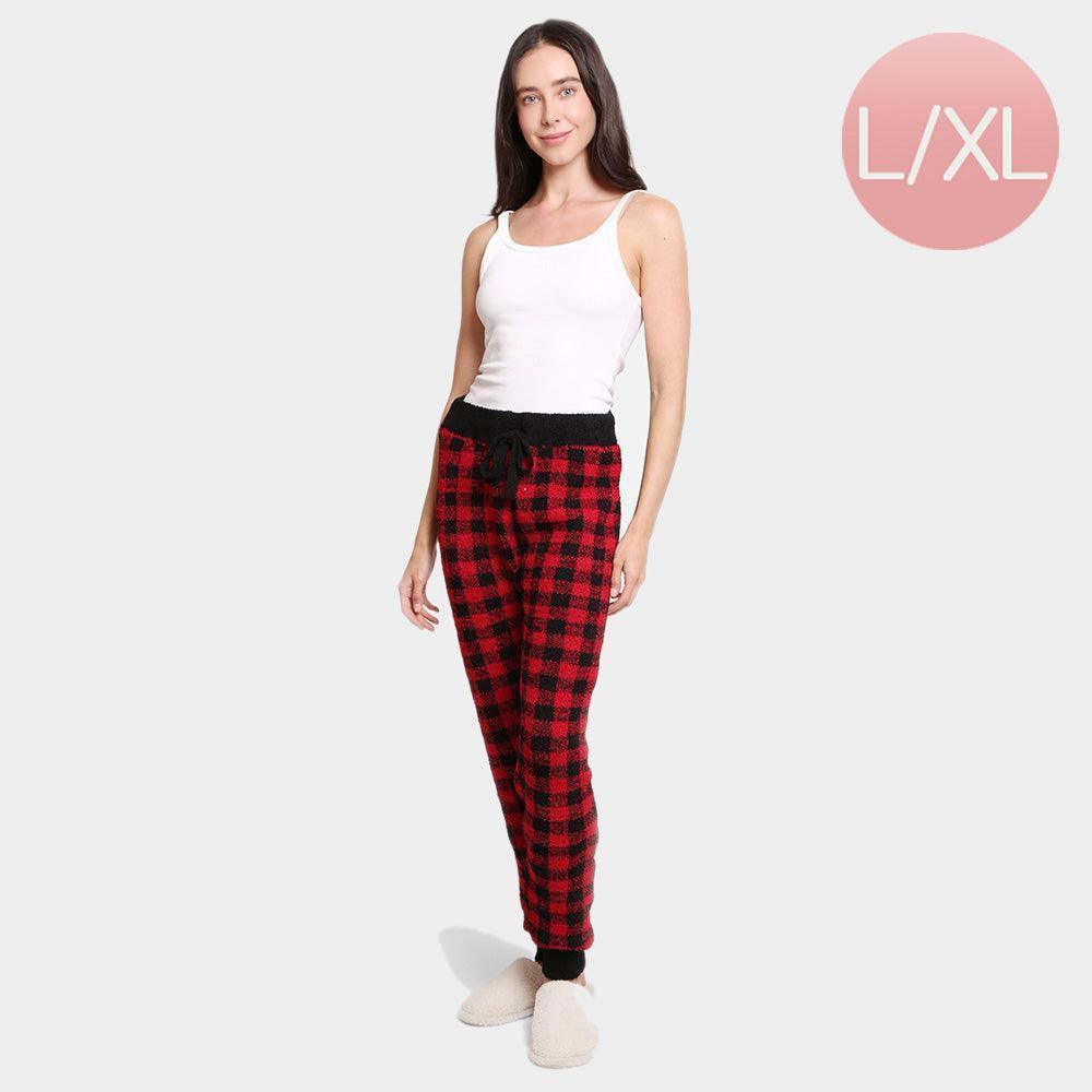 Red Buffalo Check with String Soft Loungewear Pants - Jewelry Store by Erik Rayo