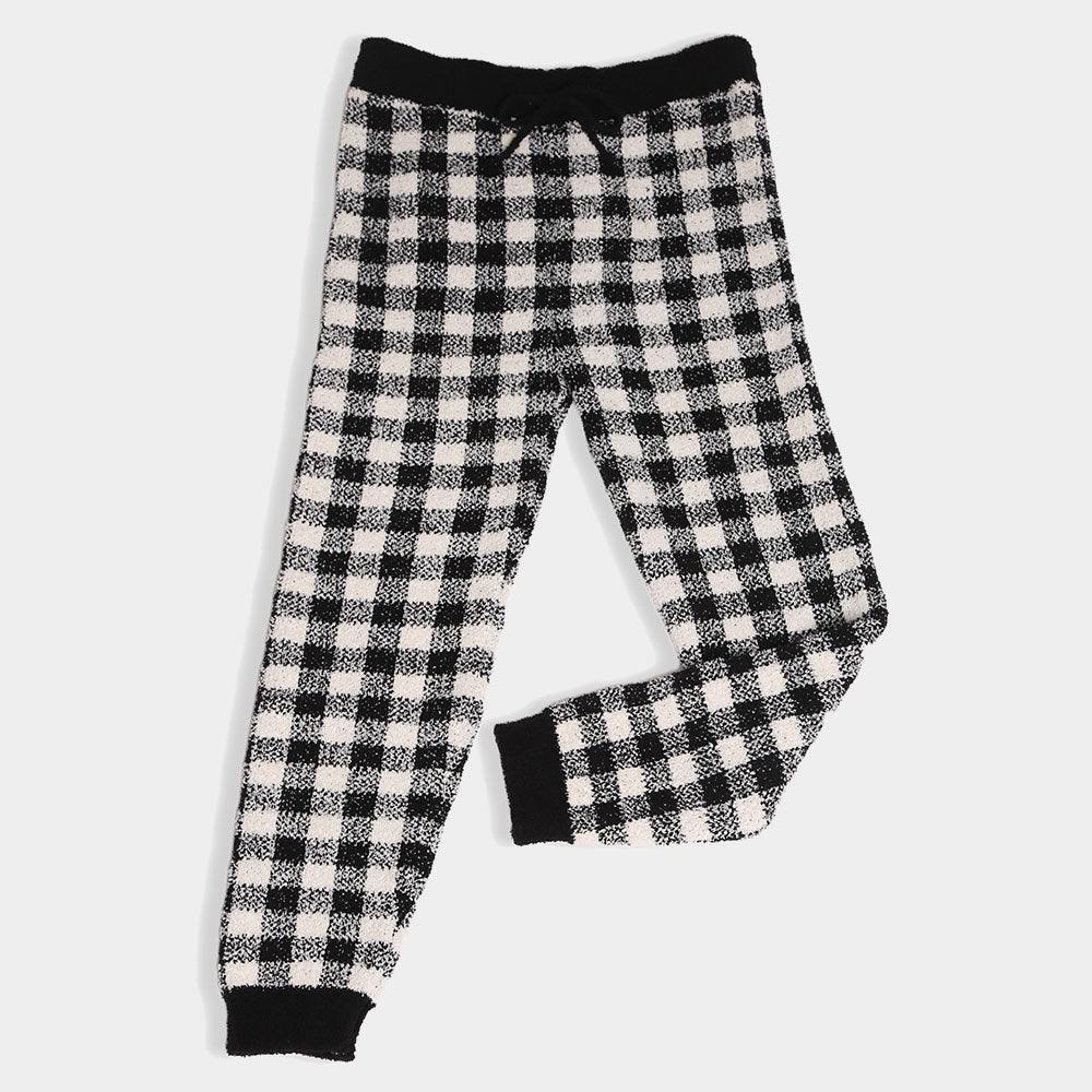 White Buffalo Check with String Soft Loungewear Pants - Jewelry Store by Erik Rayo