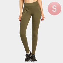 Load image into Gallery viewer, Olive Green Ladies Cotton Leggings
