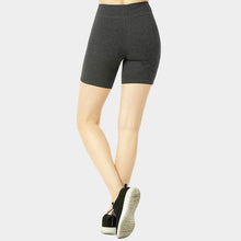 Load image into Gallery viewer, Charcoal Ladies High Waisted 15 Inch Outseam Shorts Leggings
