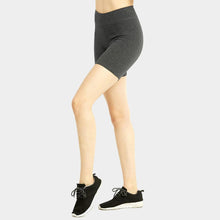 Load image into Gallery viewer, Charcoal Ladies High Waisted 15 Inch Outseam Shorts Leggings
