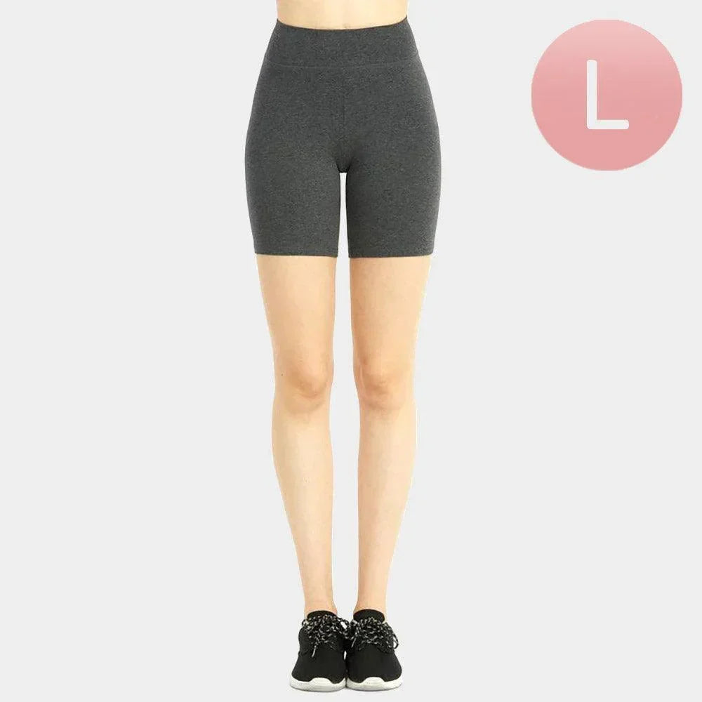 Charcoal Ladies High Waisted 15 Inch Outseam Shorts Leggings