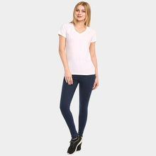 Load image into Gallery viewer, Navy Ladies Full Length Cotton Leggings
