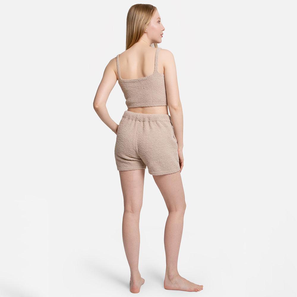 Beige Solid Side Pockets String Shorts - Jewelry Store by Erik Rayo