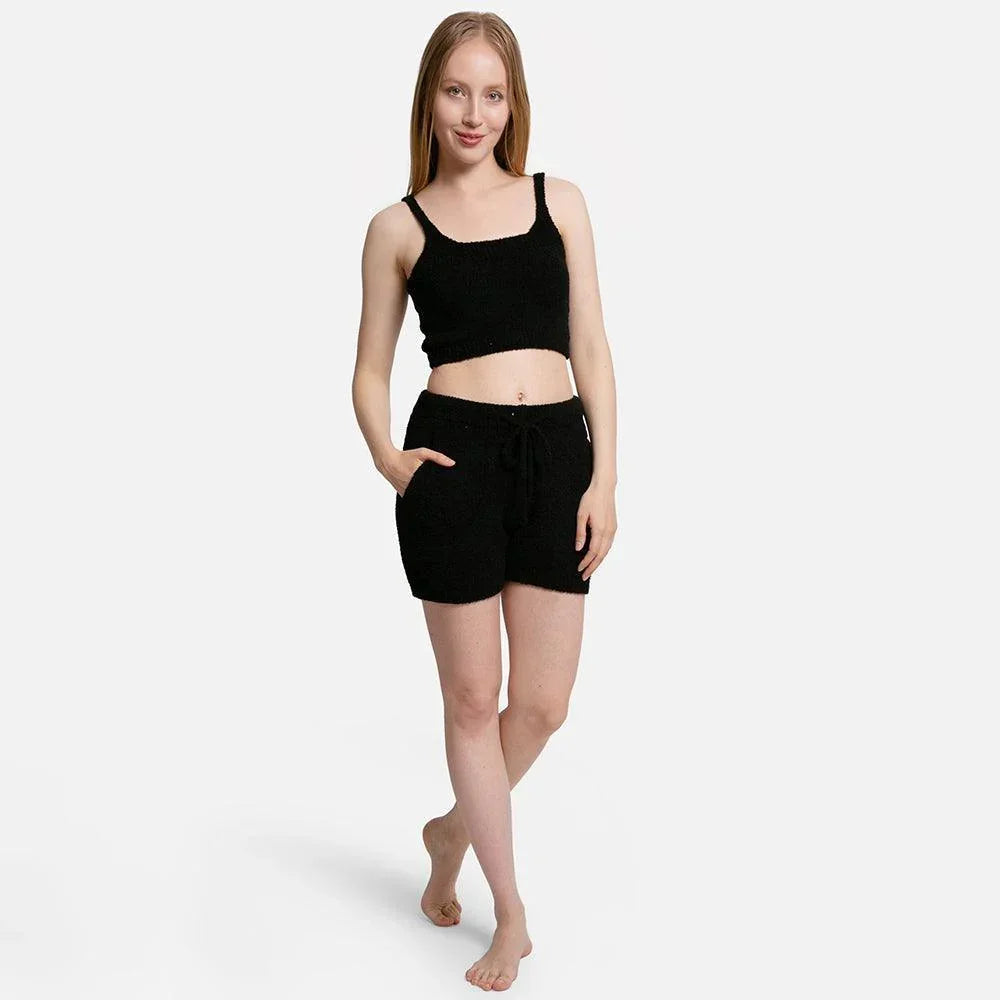 Black Solid Side Pockets String Shorts - Jewelry Store by Erik Rayo
