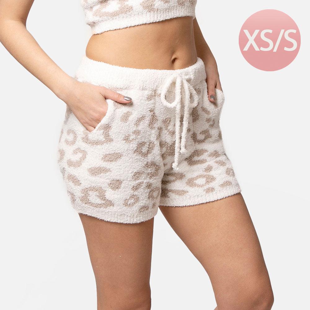 Beige Leopard Patterned Side Pockets String Shorts - Jewelry Store by Erik Rayo