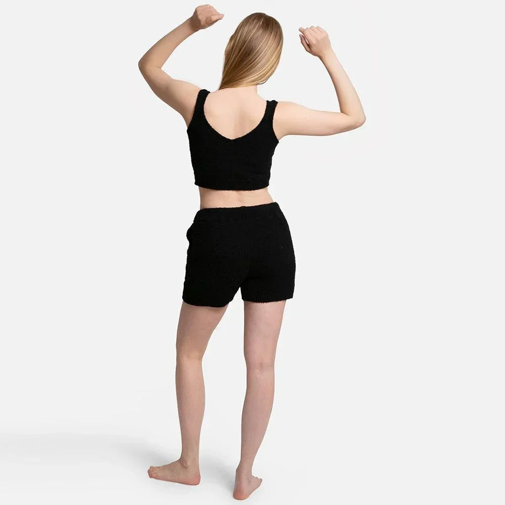 Black Smile Accented Side Pockets String Shorts - Jewelry Store by Erik Rayo