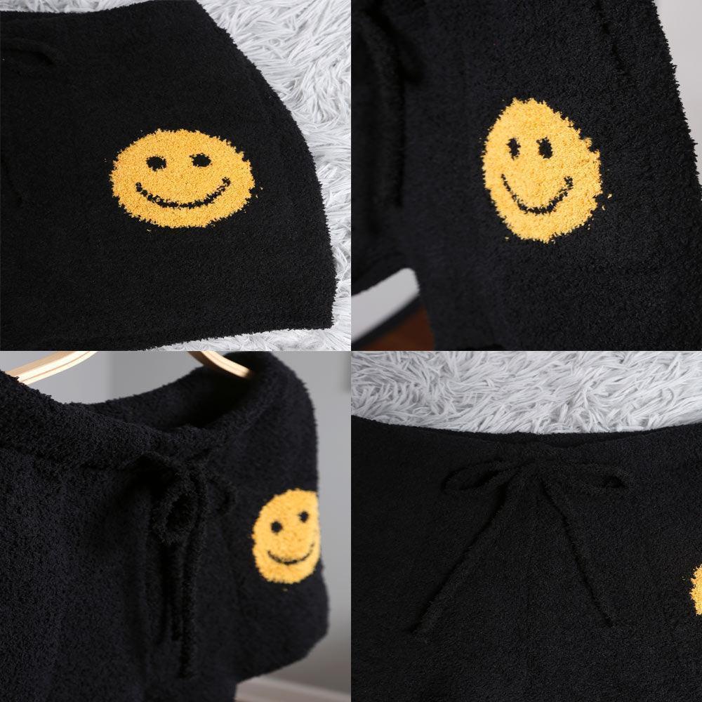 Black Smile Accented Side Pockets String Shorts - Jewelry Store by Erik Rayo