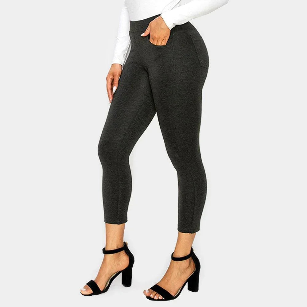 Charcoal Solid Capri Ponte Pants - Jewelry Store by Erik Rayo