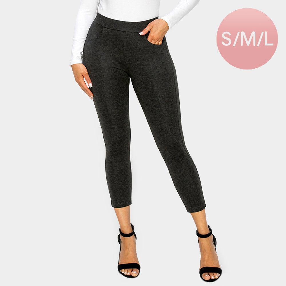 Charcoal Solid Capri Ponte Pants - Jewelry Store by Erik Rayo