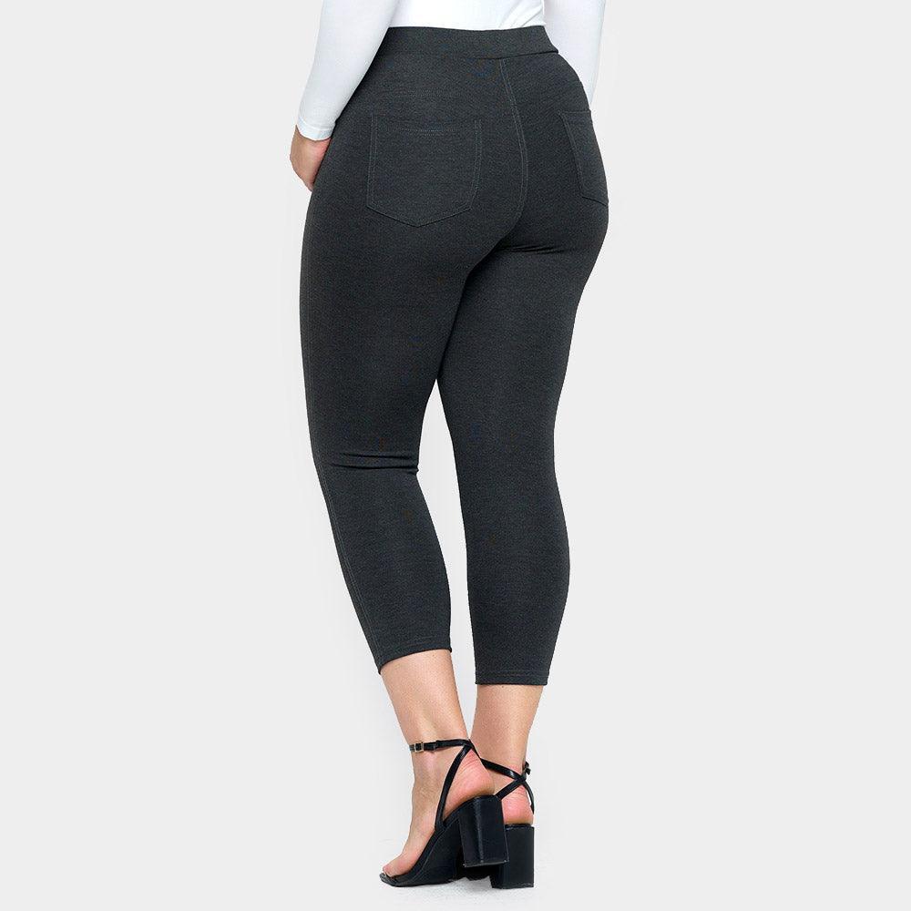 Charcoal Solid Capri Ponte Pants - Jewelry Store by Erik Rayo