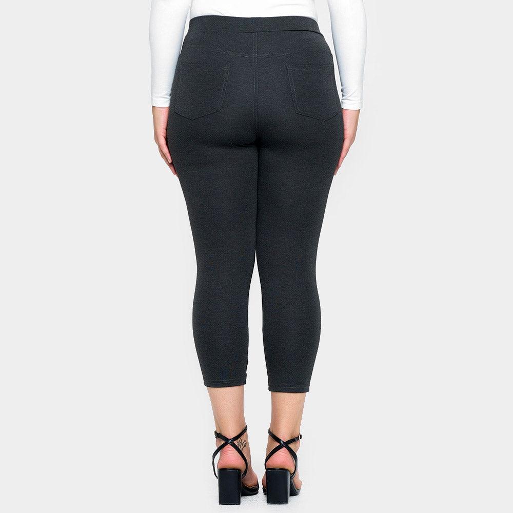 Charcoal Solid Capri Ponte Pants - Jewelry Store by Erik Rayo