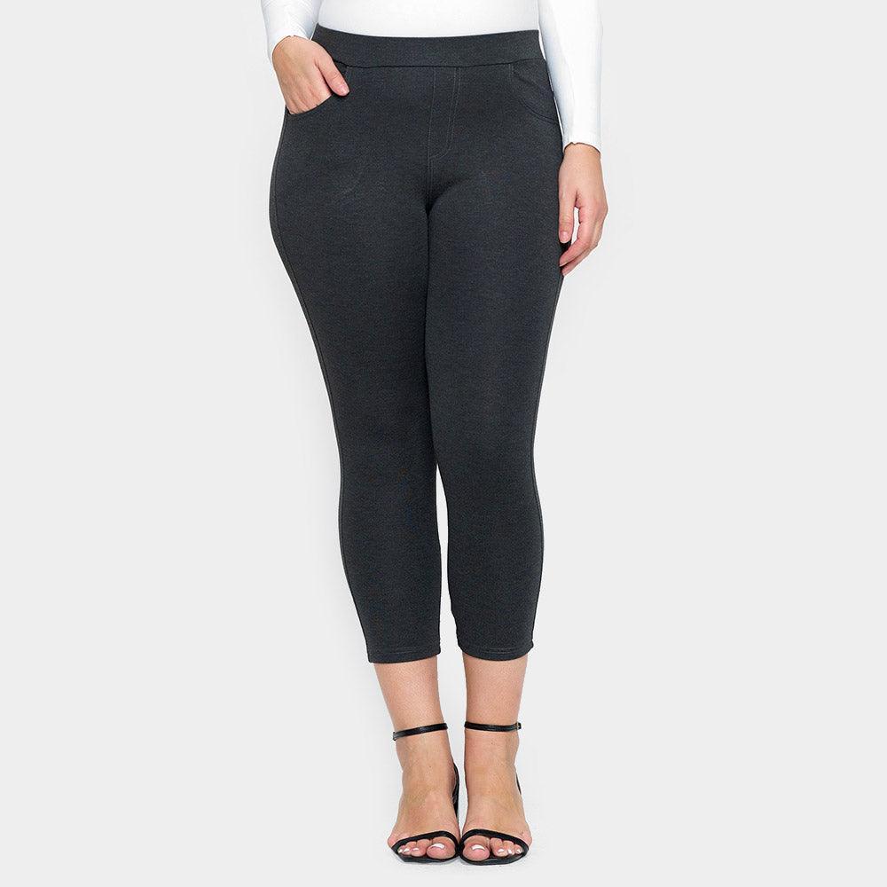 Charcoal Solid Capri Ponte Pants - Jewelry Store by Erik Rayo