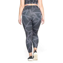 Load image into Gallery viewer, Black Abstract Grid Printed Activewear Leggings
