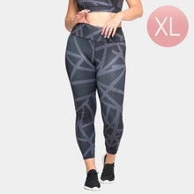 Load image into Gallery viewer, Black Abstract Grid Printed Activewear Leggings
