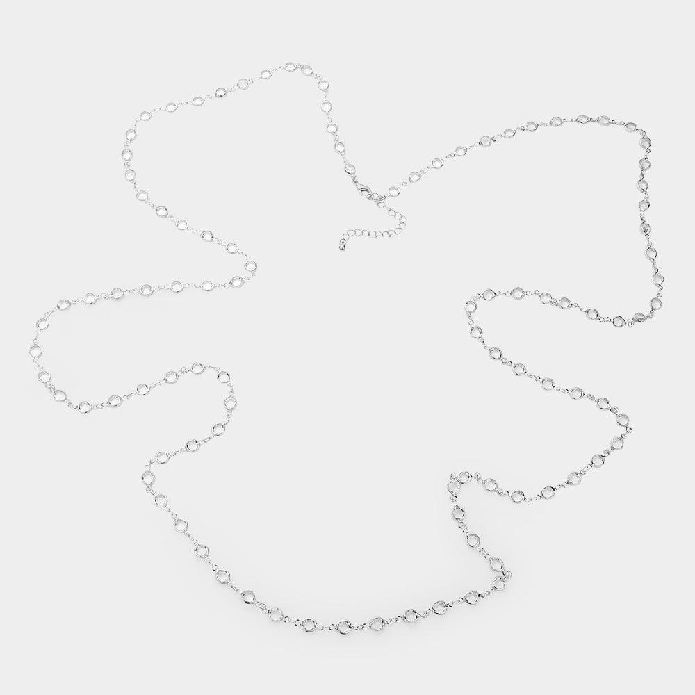 Clear Bezel Link Long Necklace - Jewelry Store by Erik Rayo