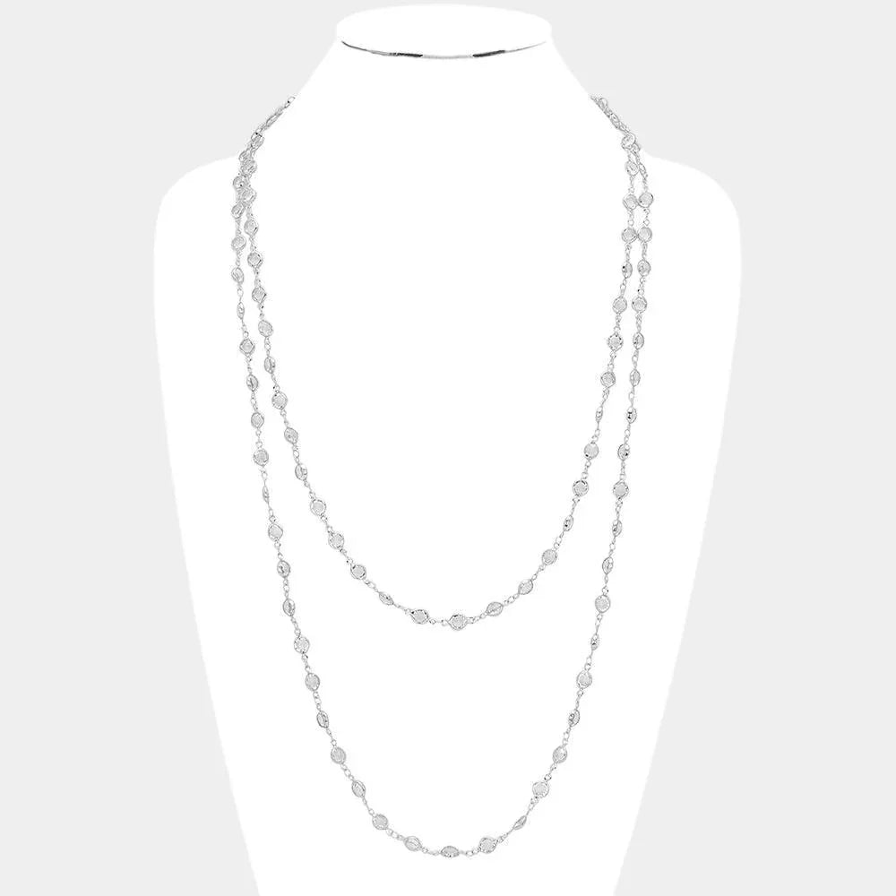 Clear Bezel Link Long Necklace - Jewelry Store by Erik Rayo