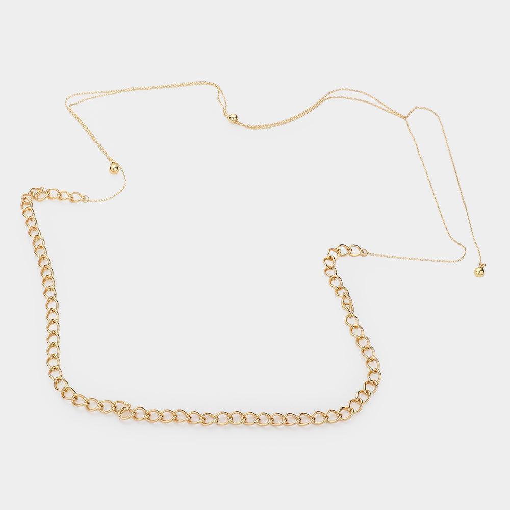 Gold Metal Chain Link Long Necklace - Jewelry Store by Erik Rayo