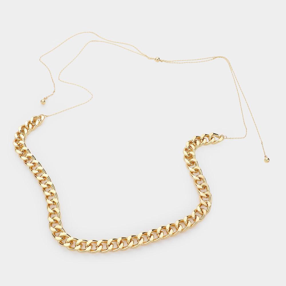 Gold Metal Chain Link Long Necklace - Jewelry Store by Erik Rayo