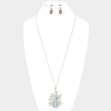 Load image into Gallery viewer, Gold Watercolor Enamel Coral Pearl Charm Long Necklace
