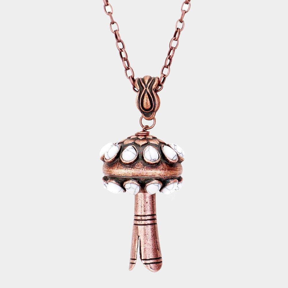 White Single Squash Blossom Pendant Necklace - Jewelry Store by Erik Rayo
