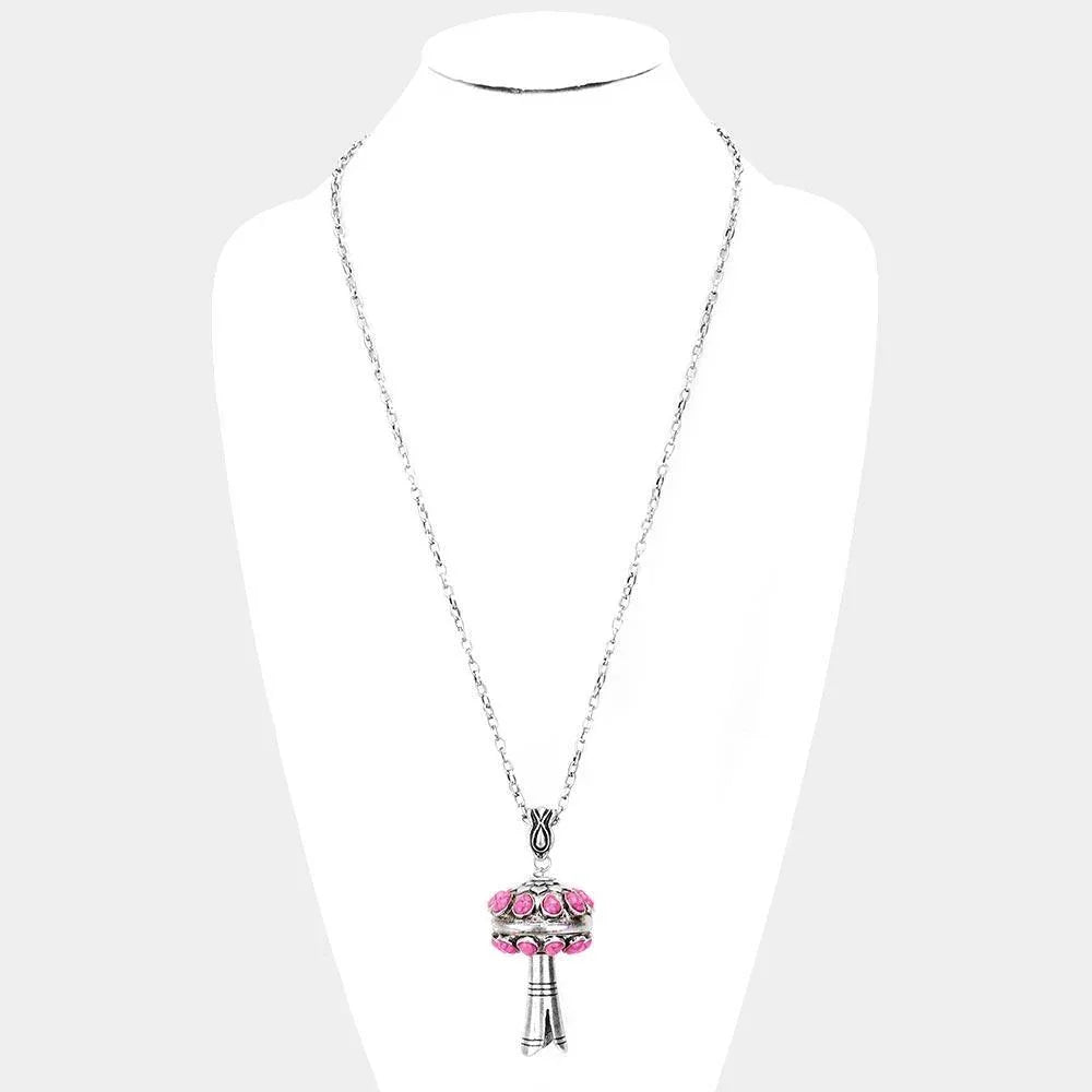 Silver Single Squash Blossom Pendant Necklace - Jewelry Store by Erik Rayo
