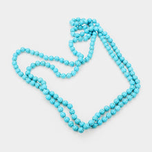 Load image into Gallery viewer, Turquoise 60&quot; Turquoise Stone Beads Long Necklace
