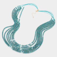 Load image into Gallery viewer, Turquoise Hologram Beaded Multi Layered Long Necklace
