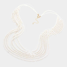 Load image into Gallery viewer, White Hologram Beaded Multi Layered Long Necklace
