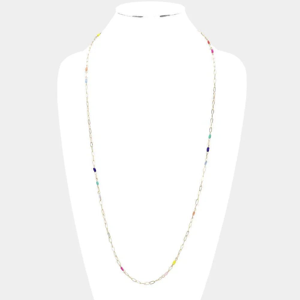 Faceted Rectangle Bead Station Long Necklace - Jewelry Store by Erik Rayo