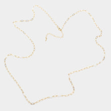 Load image into Gallery viewer, White Faceted Rectangle Bead Station Long Necklace
