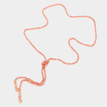 Load image into Gallery viewer, Coral Faceted Beaded Y Shaped Necklace
