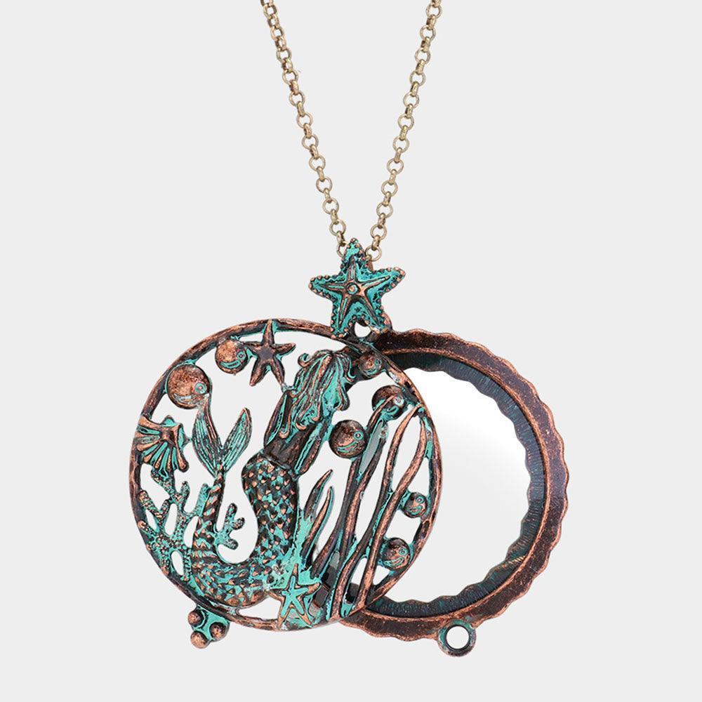 Mermaid Magnifying Glass Pendant Necklace - Jewelry Store by Erik Rayo