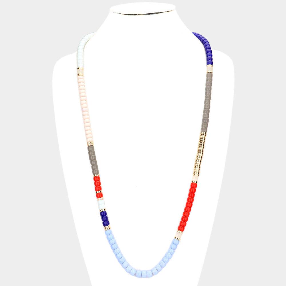 Resin Beaded Long Necklace